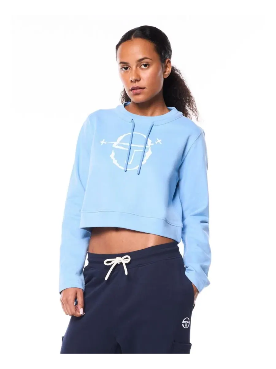 Укороченный свитшот с длинным рукавом Skywriting Sergio Tacchini — изображение 1 из 4, синий