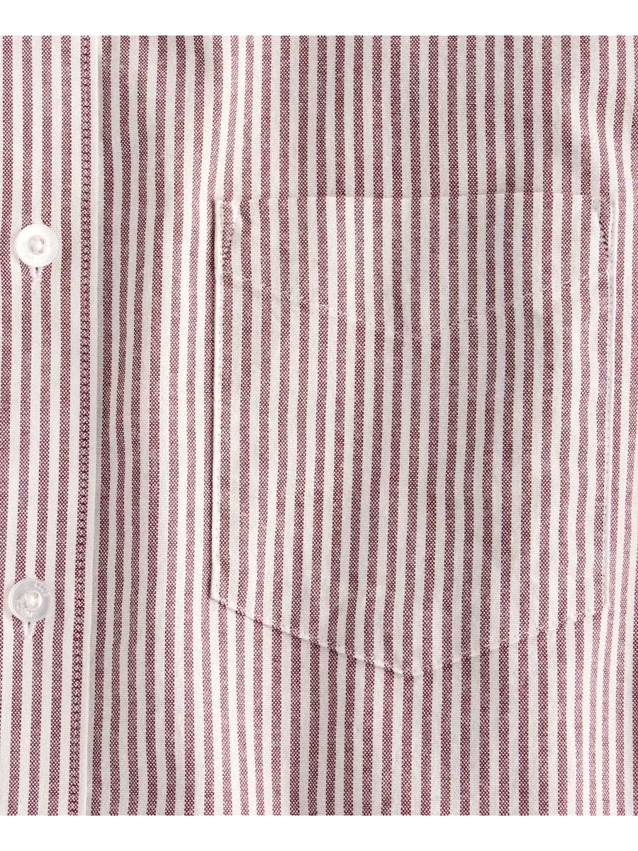 Мужская рубашка-оксфорд с принтом, модель Stripe Button-Down Club Room — изображение 5 из 5, красный
