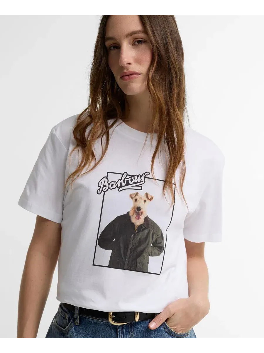 Футболка с коротким рукавом с принтом Mariana Graphic Barbour — изображение 4 из 5, белый