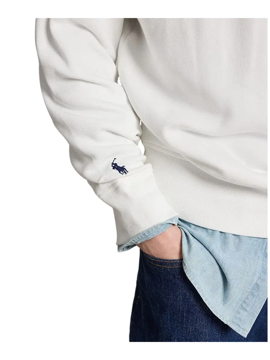 Свитшот с воротником и вышивкой New York Polo Ralph Lauren — изображение 3 из 5, белый