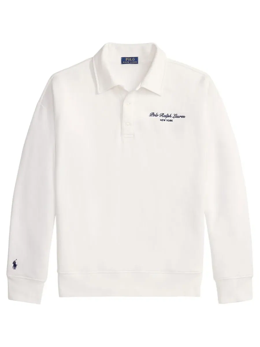 Свитшот с воротником и вышивкой New York Polo Ralph Lauren — изображение 5 из 5, белый