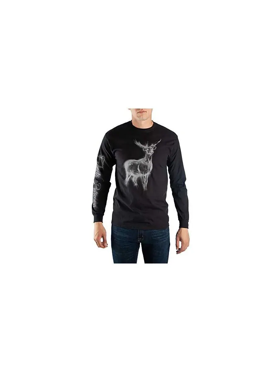 Футболка с длинным рукавом с принтом Patronus Charm Harry Potter — изображение 4 из 5, черный