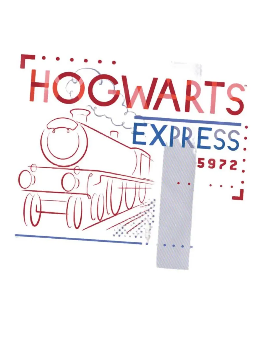 Футболка с принтом Hogwarts Express Line Drawing Harry Potter — изображение 2 из 3, серебряный