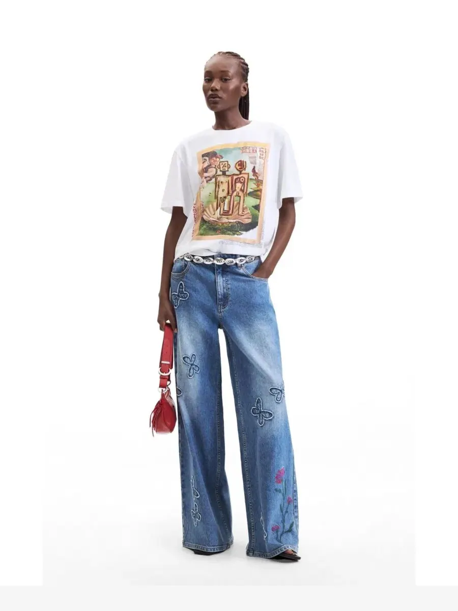 Футболка с ретро-принтом Desigual — изображение 2 из 5, белый