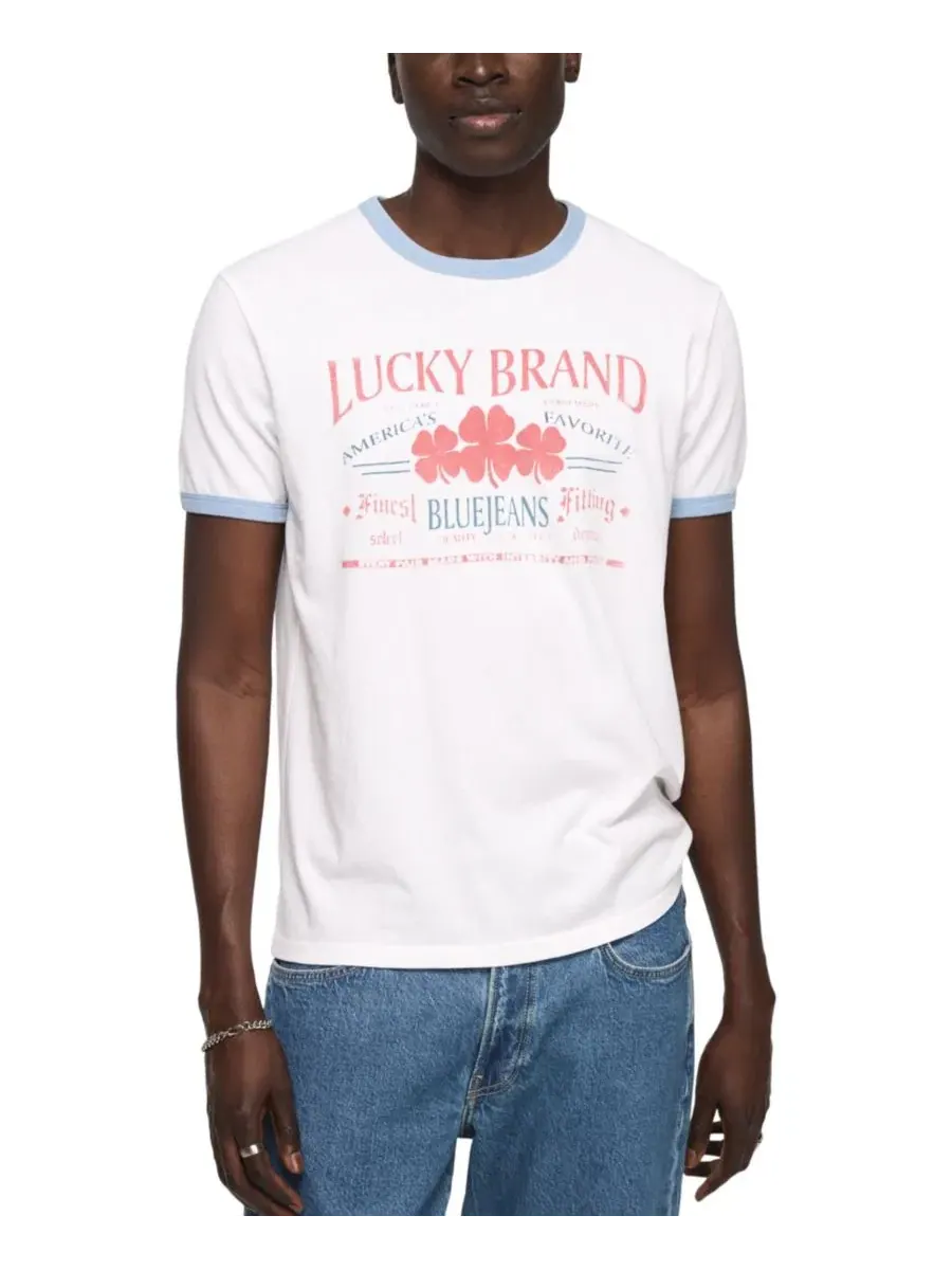 Футболка с принтом Vintage Graphic Title Lucky Brand — изображение 1 из 4, яркий белый