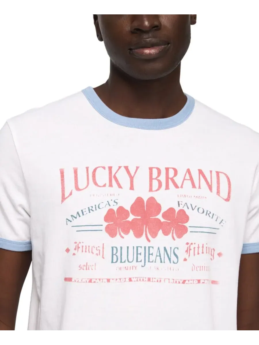 Футболка с принтом Vintage Graphic Title Lucky Brand — изображение 3 из 4, яркий белый