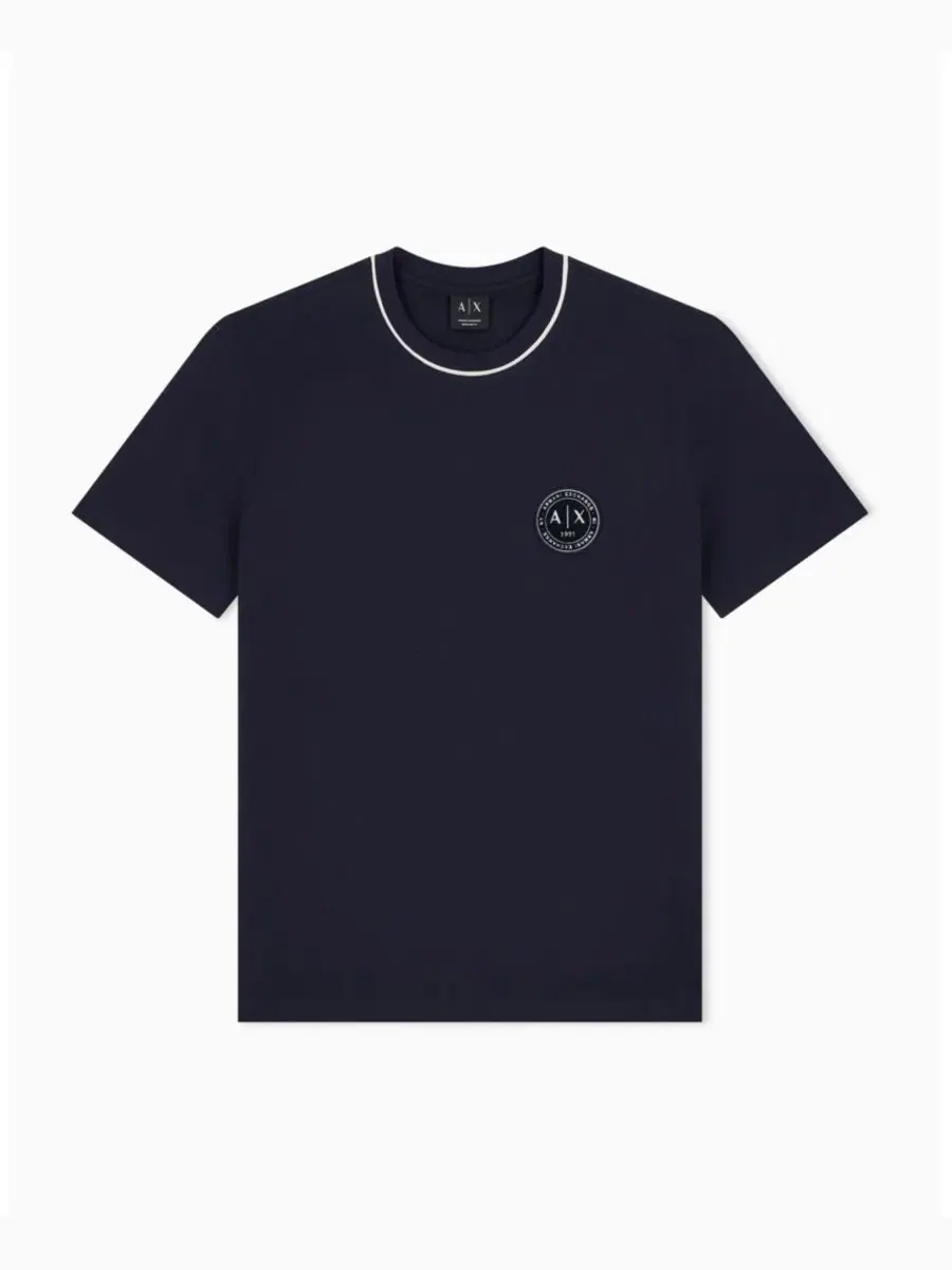 Футболка с логотипом A|X Armani Exchange — изображение 1 из 3, глубокий темно-синий
