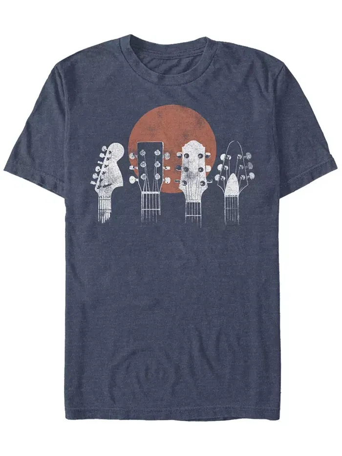 Мужская футболка с коротким рукавом Generic Additude Guitar Heads Fifth Sun — изображение 1 из 1, темно-синий
