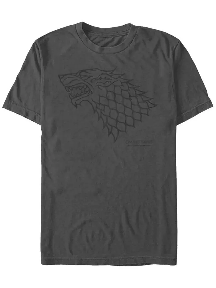 Мужская футболка с коротким рукавом Game of Thrones House Starks Fifth Sun — изображение 1 из 1, темно-серый