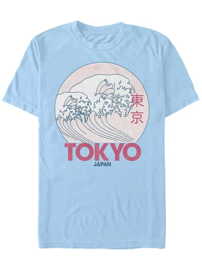Мужская футболка с коротким рукавом Tokyo Vintage-Like Fifth Sun — изображение 1 из 1, светлый синий