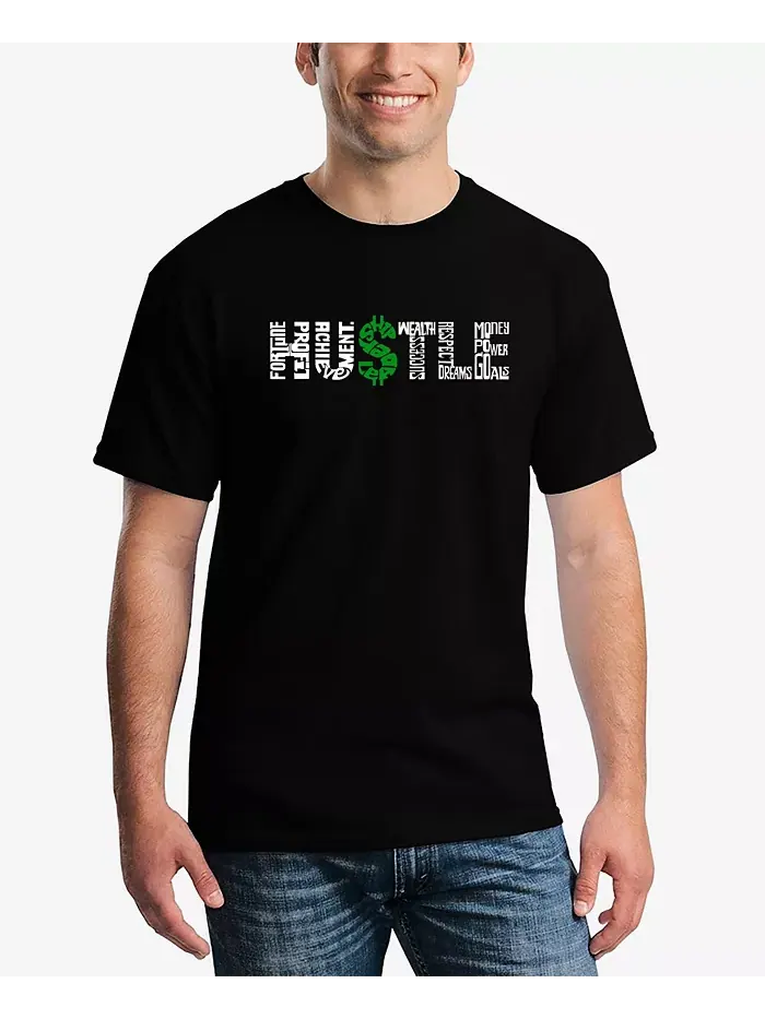 Мужская футболка Word Art Hustle LA Pop Art — изображение 1 из 1, темный серый