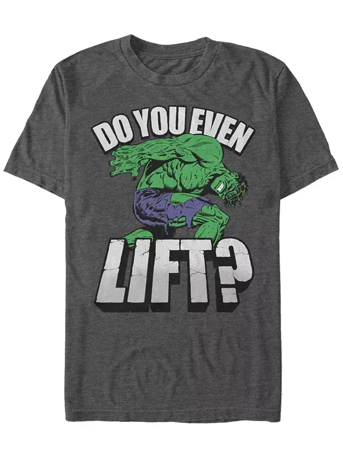 Футболка с коротким рукавом Marvel Men's Comic Collection Hulk Do You Even Lift Fifth Sun — изображение 1 из 1, темно-серый