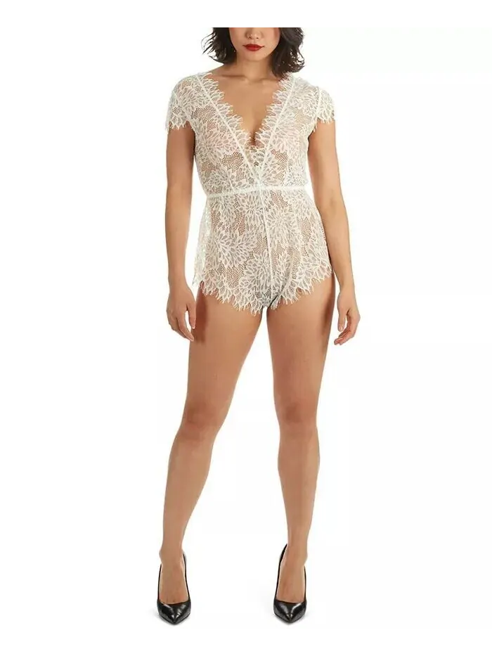 Женский комбинезон Ava Sheer Lace Lingerie MeMoi — изображение 1 из 3, белый