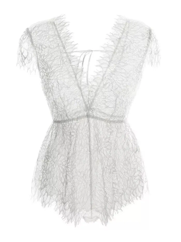 Женский комбинезон Ava Sheer Lace Lingerie MeMoi — изображение 3 из 3, белый