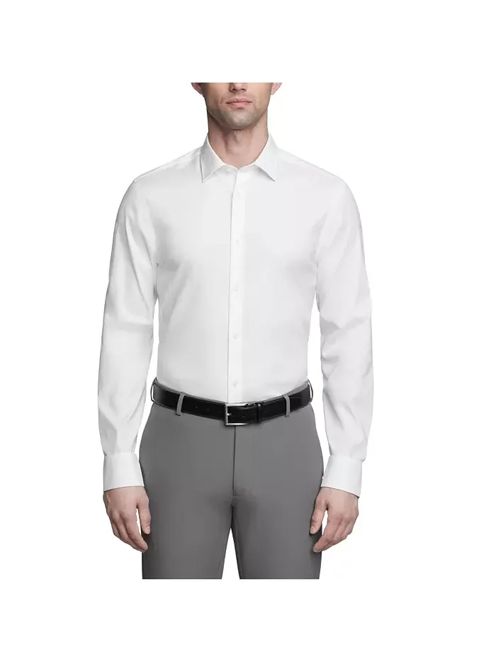 Мужская элегантная хлопковая рубашка с добавлением эластана Slim Fit Calvin Klein
