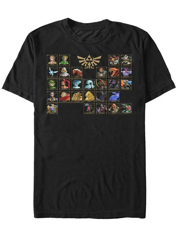 Мужская футболка с коротким рукавом Legend of Zelda Ocarina of Time Periodic Fifth Sun — изображение 1 из 1, черный