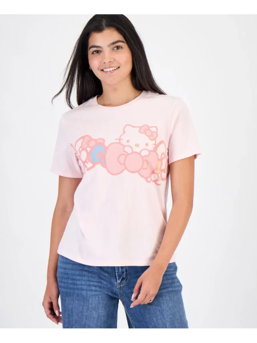 Футболка с графическим принтом Hello Kitty Sanrio — изображение 1 из 4, розовый