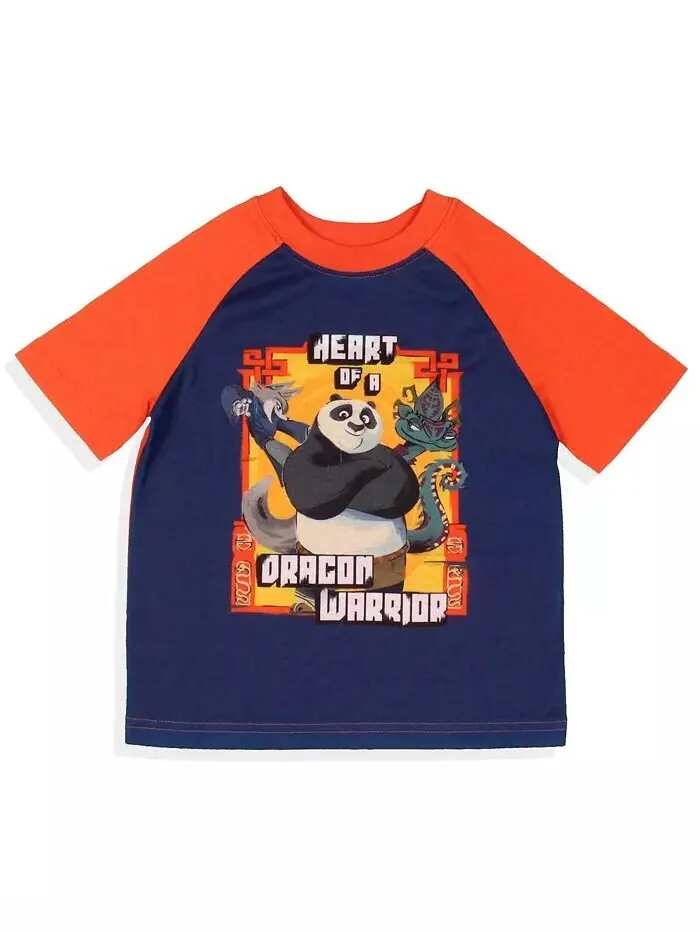 Короткий пижамный комплект для сна для мальчиков 4 Heart Of A Grand Warrior Kung Fu Panda — изображение 2 из 3, синий