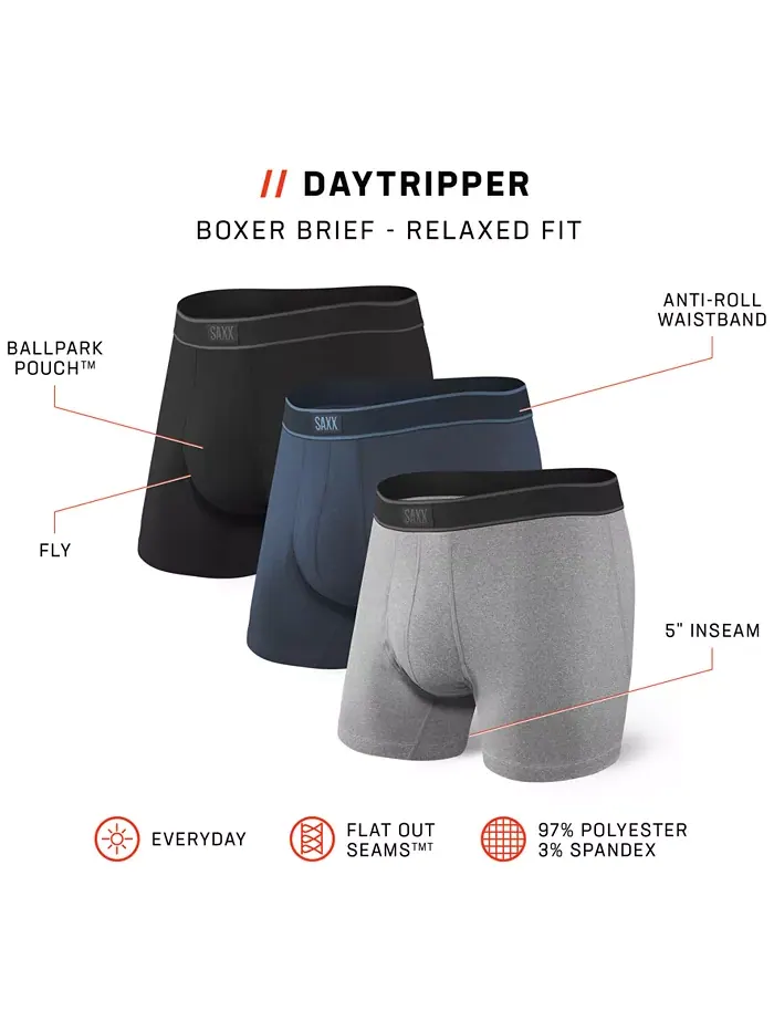 Мужские боксеры Relaxed Fit Daytripper, 3 шт SAXX — изображение 5 из 6, синий