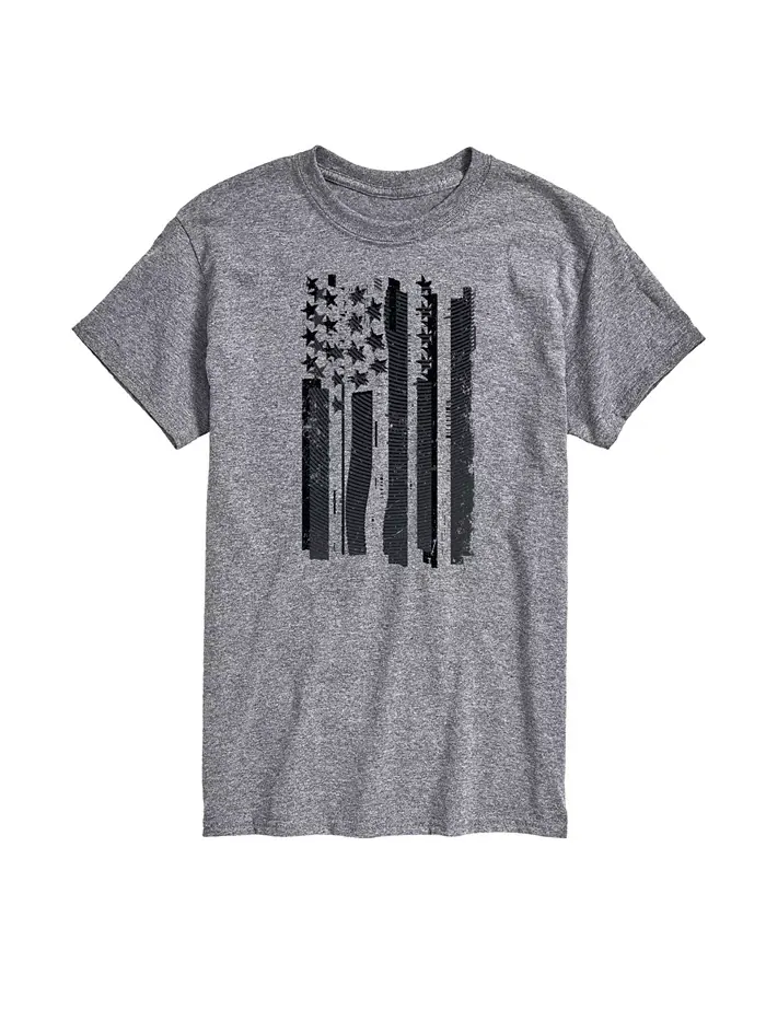Мужская футболка с коротким рукавом Glitch American Flag AIRWAVES — изображение 1 из 3, серый