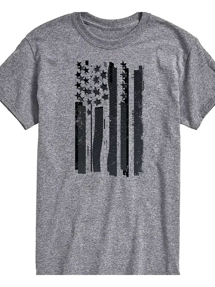 Мужская футболка с коротким рукавом Glitch American Flag AIRWAVES — изображение 2 из 3, серый