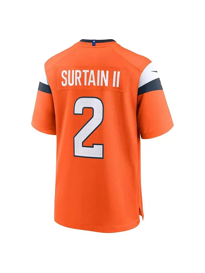 Мужская игровая футболка Patrick Surtain II Denver Broncos Nike — изображение 3 из 3, оранжевый