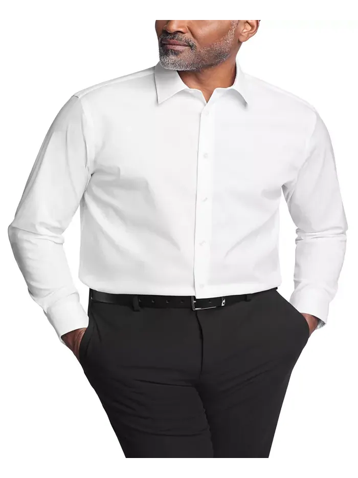 Мужская классическая рубашка Regular Fit с эластичной тканью Calvin Klein — изображение 1 из 7, белый