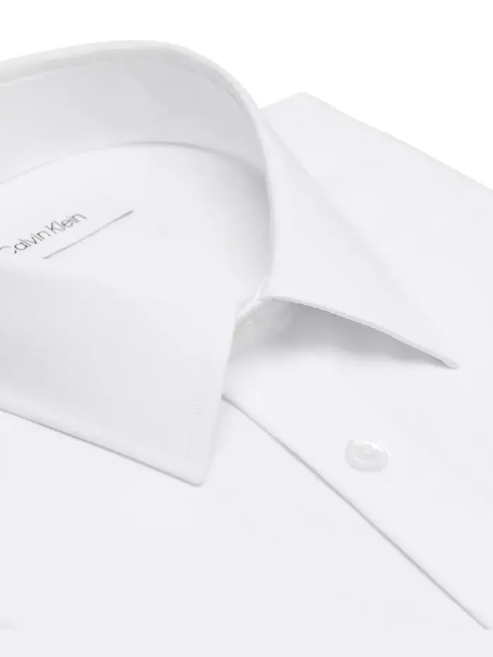 Мужская классическая рубашка Regular Fit с эластичной тканью Calvin Klein — изображение 4 из 7, белый