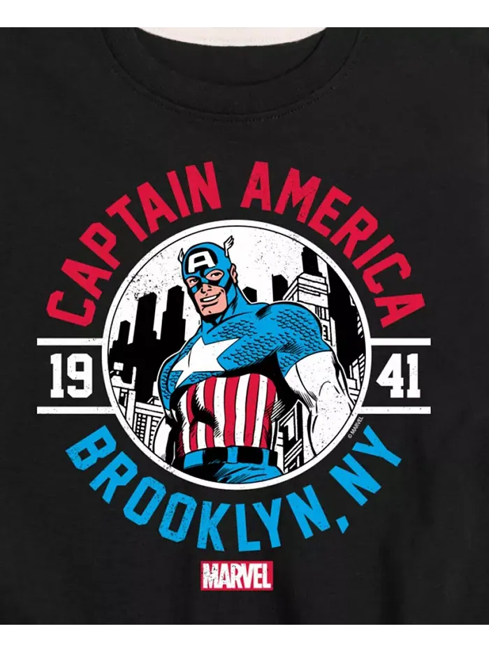 Футболка графическая Boys Captain America Brooklyn NY — изображение 3 из 3, черный