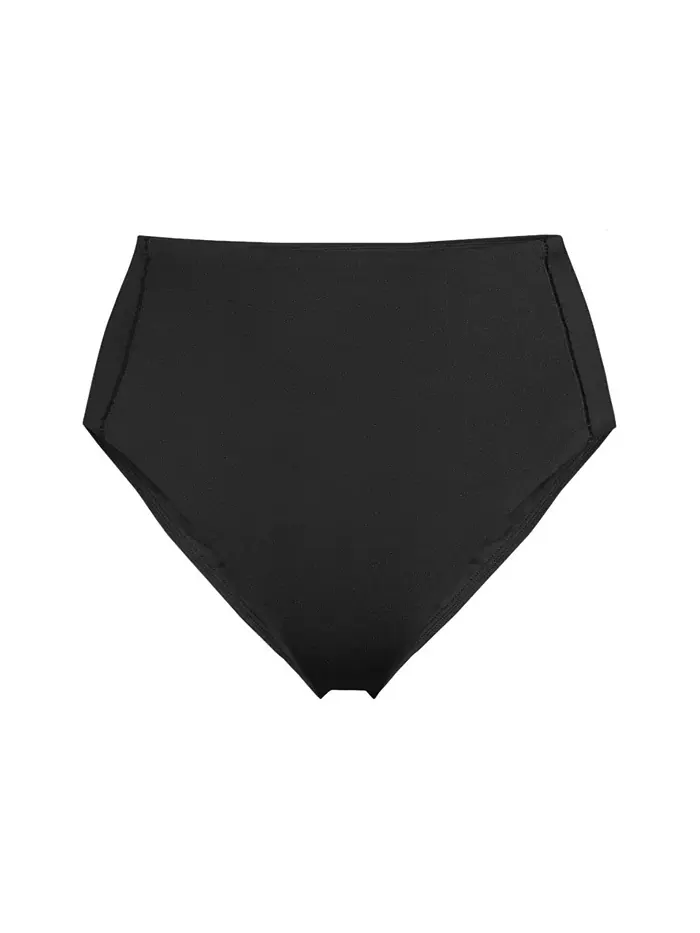 Женские бикини-трусы Tugless QuickDry с высокой посадкой и высоким разрезом Lands' End — изображение 3 из 3, черный