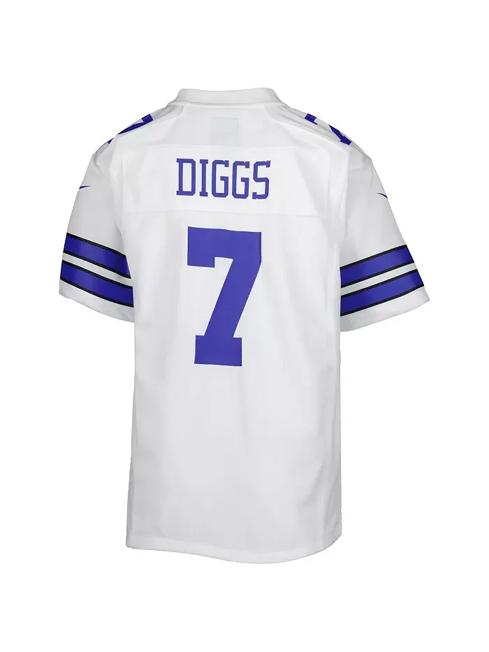 Футболка игровая Dallas Cowboys для подростков Trevon Diggs Nike — изображение 2 из 3, белый синий