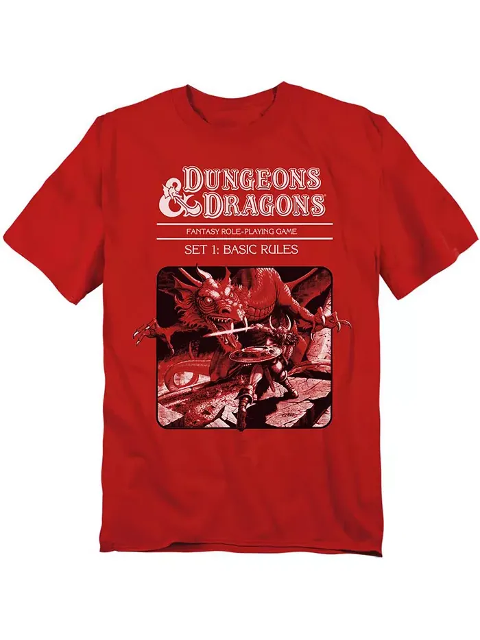Футболка Men's Dungeons & Dragons Basic Rules Red Box Cover D&D — изображение 1 из 3, красный