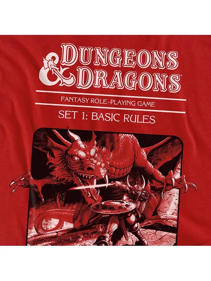 Футболка Men's Dungeons & Dragons Basic Rules Red Box Cover D&D — изображение 3 из 3, красный
