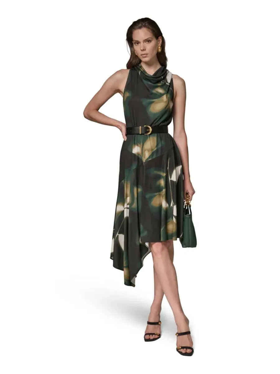 Платье с запахом без рукавов Donna Karan New York — изображение 2 из 16, оливковый мульти