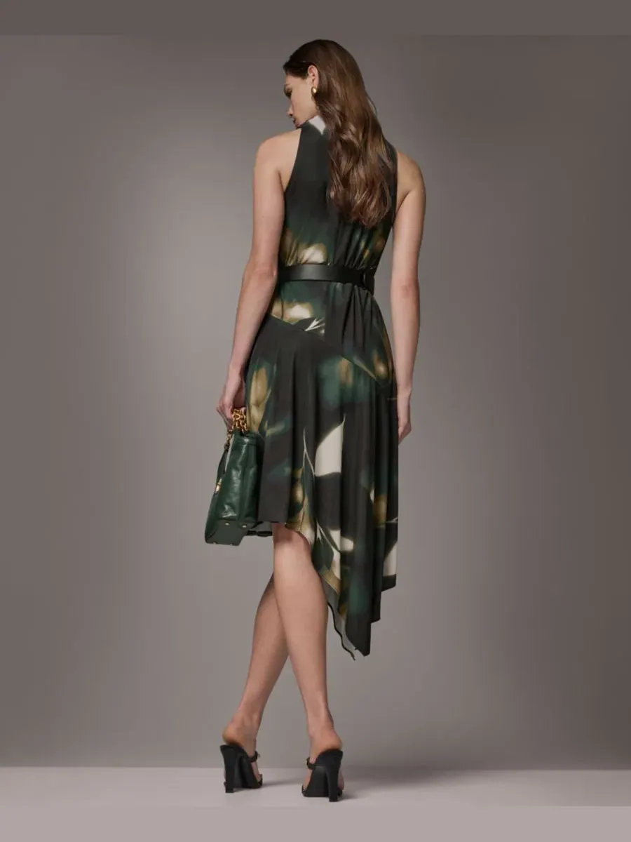 Платье с запахом без рукавов Donna Karan New York — изображение 14 из 16, оливковый мульти