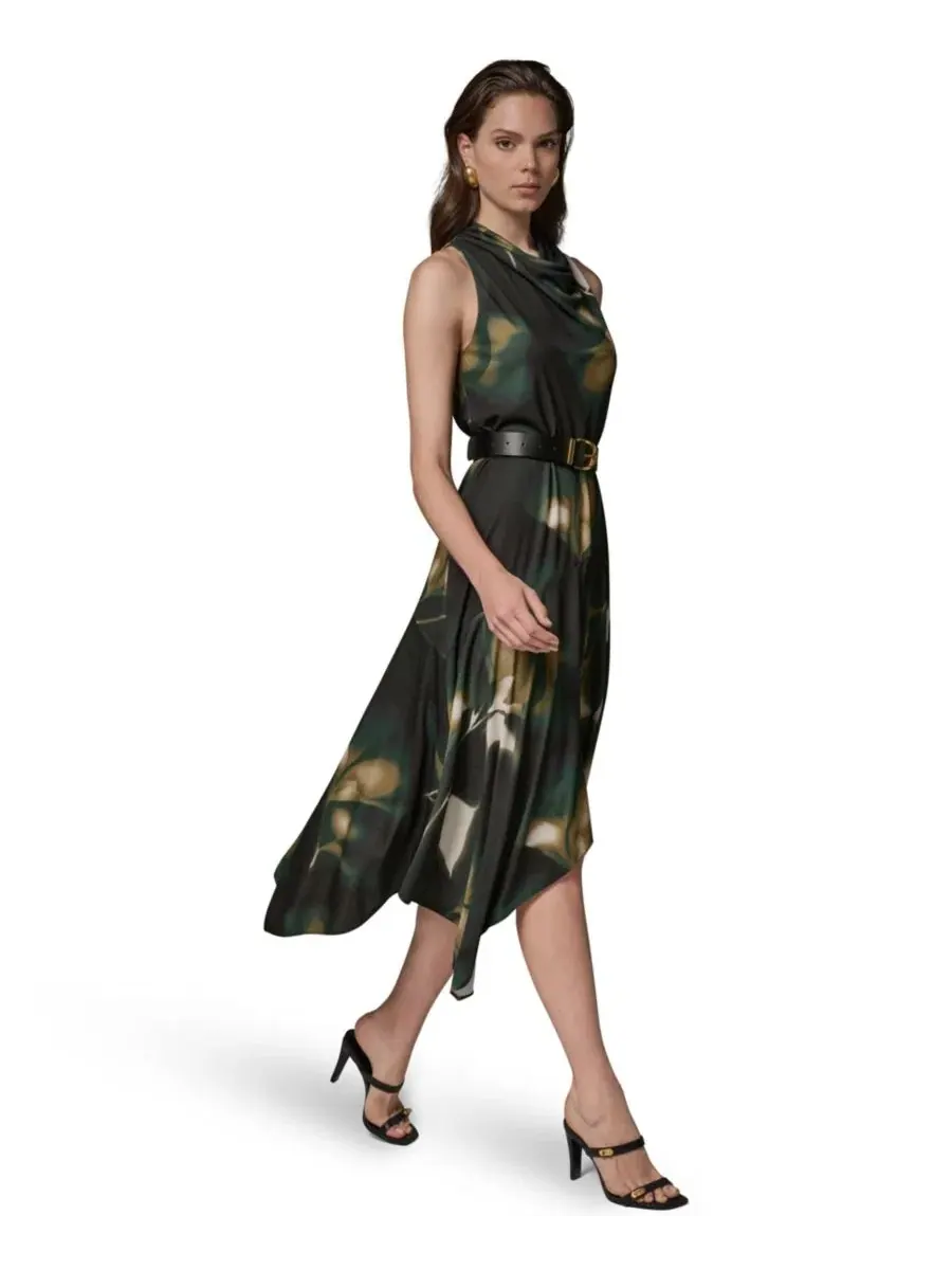 Платье с запахом без рукавов Donna Karan New York — изображение 3 из 16, оливковый мульти