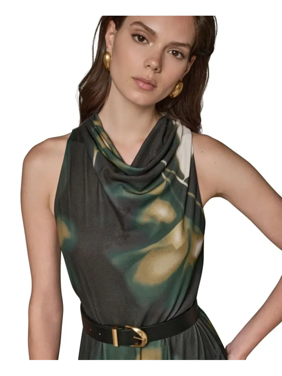 Платье с запахом без рукавов Donna Karan New York — изображение 4 из 16, оливковый мульти