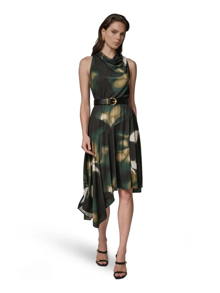Платье с запахом без рукавов Donna Karan New York — изображение 7 из 16, оливковый мульти
