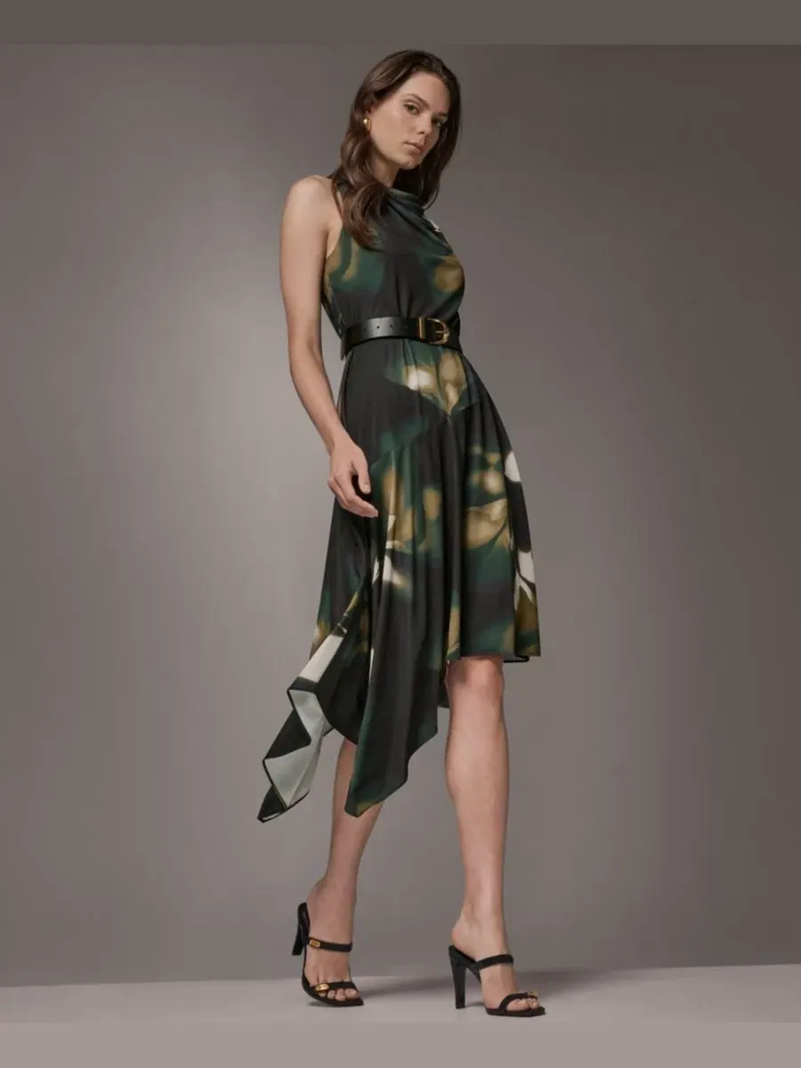 Платье с запахом без рукавов Donna Karan New York — изображение 9 из 16, оливковый мульти
