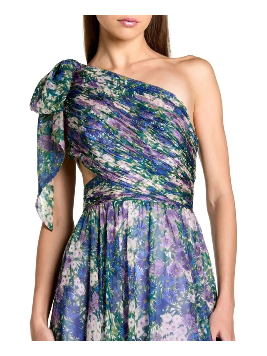 Платье-макси с одним плечом, с цветочным принтом, из шифона, с вырезом, Petite One-Shoulder Floral — изображение 3 из 3