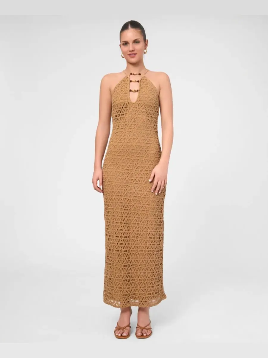 Платье-миди из кружева с открытой спиной Aitana Crochet RACHEL Rachel Roy — коричневый