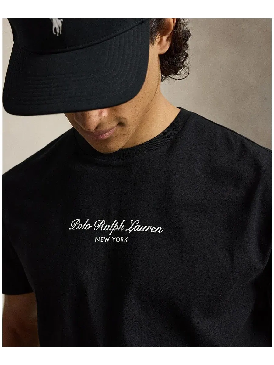 Футболка классического кроя с логотипом Polo Ralph Lauren — изображение 3 из 5, черный