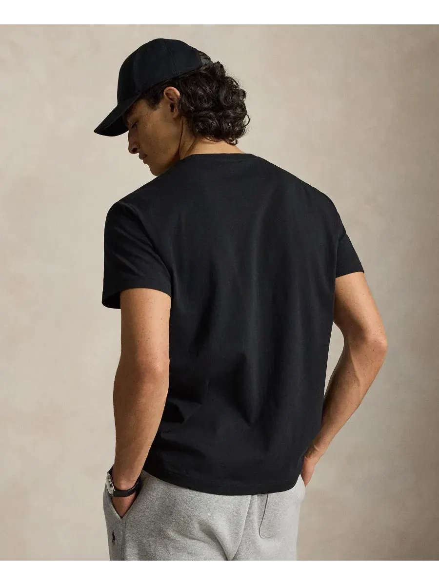 Футболка классического кроя с логотипом Polo Ralph Lauren — изображение 4 из 5, черный