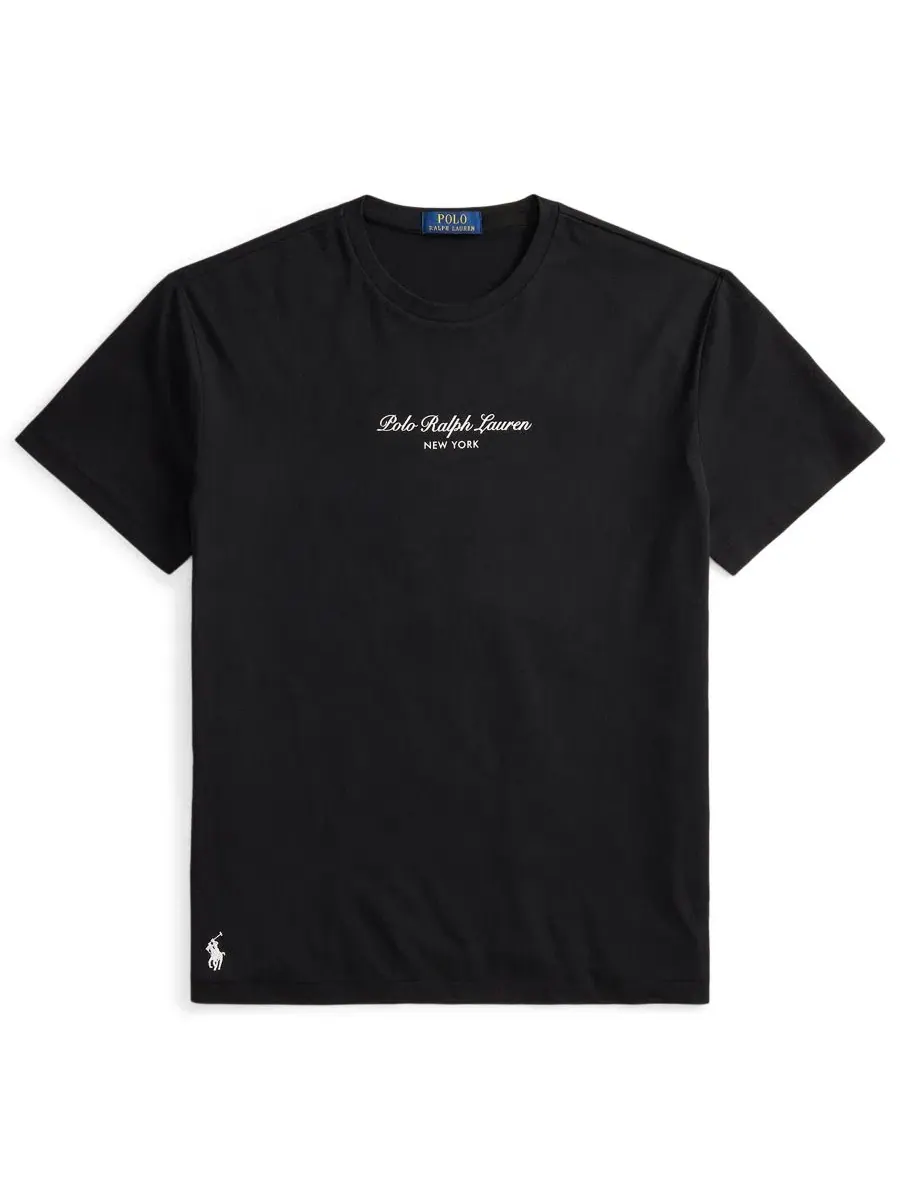 Футболка классического кроя с логотипом Polo Ralph Lauren — изображение 5 из 5, черный