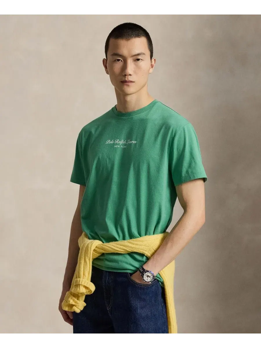 Футболка с логотипом Classic Fit Polo Ralph Lauren — изображение 1 из 5, зеленый