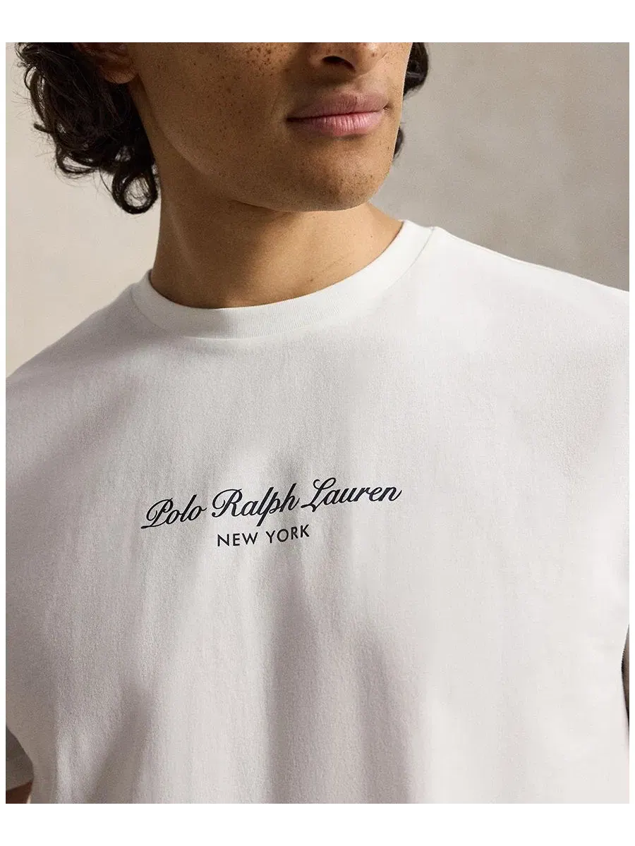 Футболка классического кроя с логотипом Polo Ralph Lauren — изображение 3 из 5, белый
