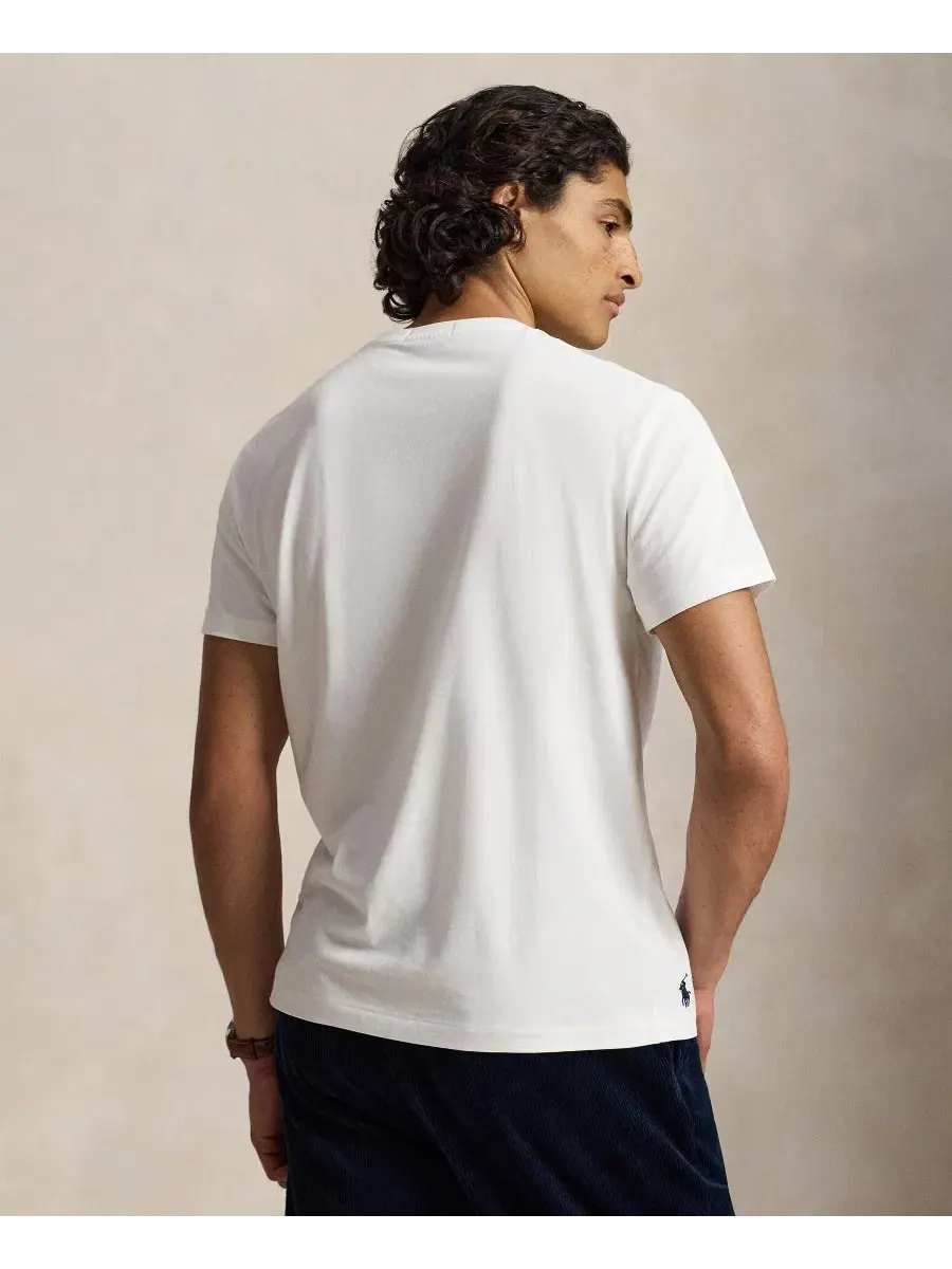 Футболка классического кроя с логотипом Polo Ralph Lauren — изображение 4 из 5, белый