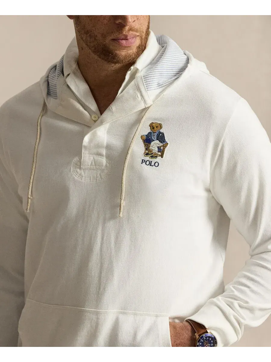 Худи из хлопка с вышивкой Polo Bear Classic Fit Polo Ralph Lauren — изображение 3 из 5, белый