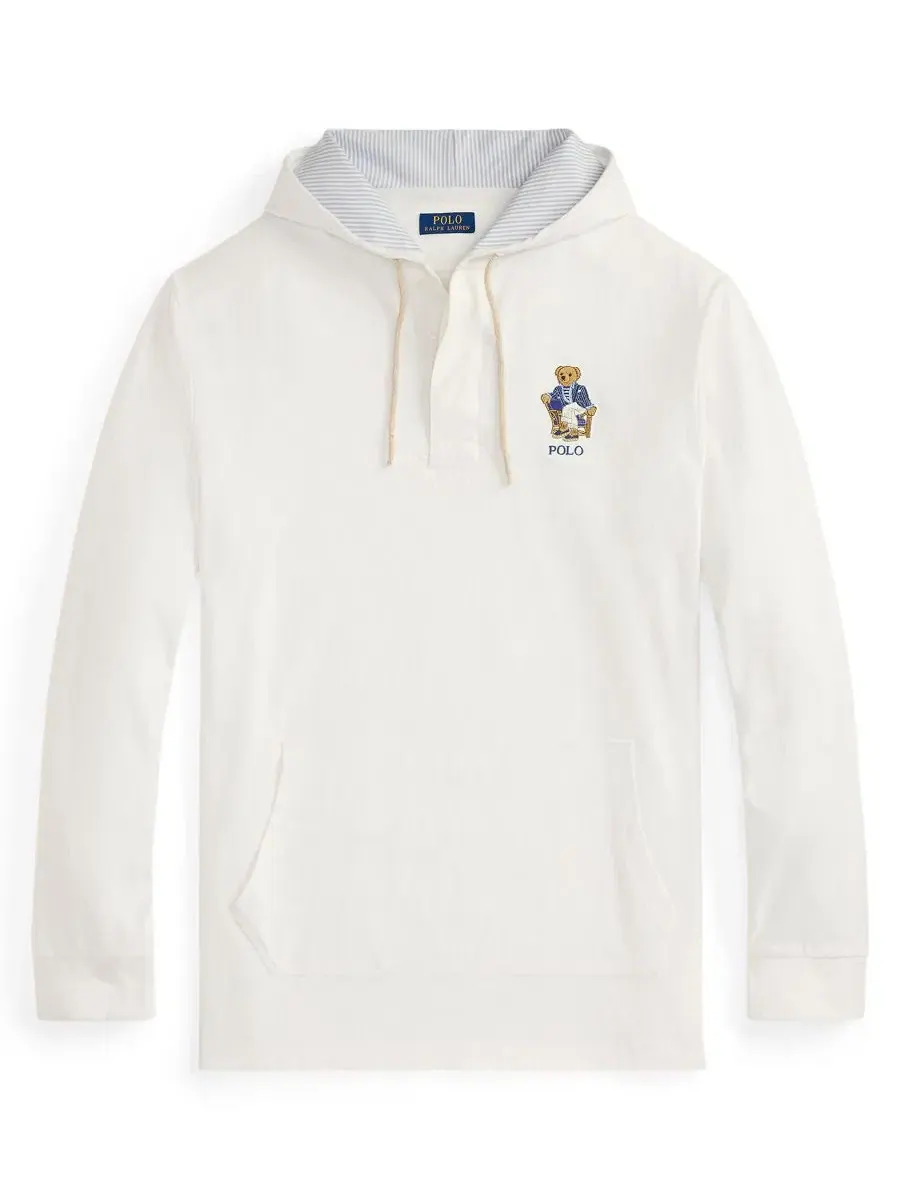 Худи из хлопка с вышивкой Polo Bear Classic Fit Polo Ralph Lauren — изображение 5 из 5, белый