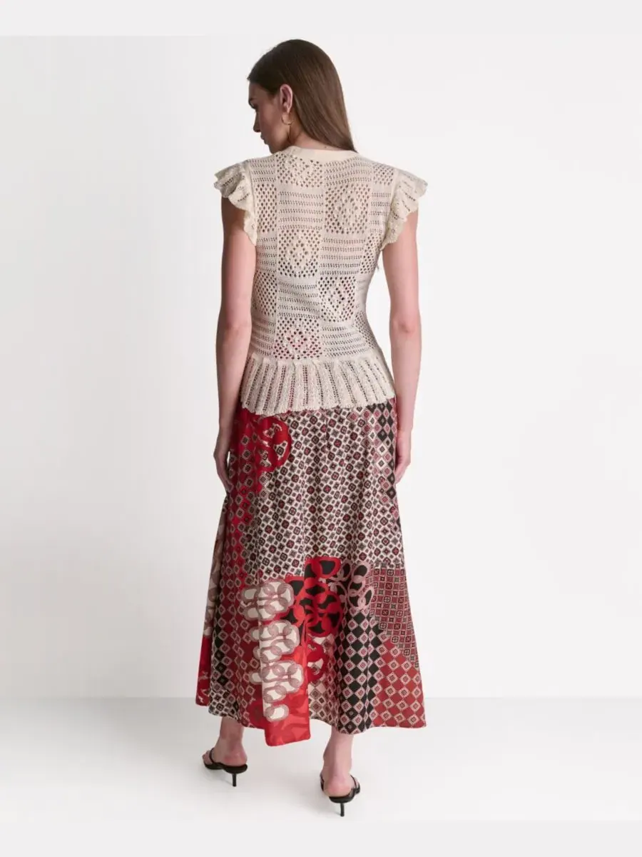 Кардиган женский с V-образным вырезом Open Stitch BCBG — изображение 5 из 6, кремовый